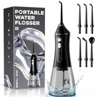 Portable Water Flosser Oral Irrigator Cordless Rechargeable 5 Modes With Tips