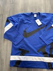 Nike Hockey Jersey Mens M Blue Black White Club Varsity Oversized Hv1147-480 New