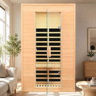 For 2 Persons Far Infared Sauna Room Hemlock Wood Personal Indoor Saunas 1500w