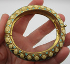 Vintage Replica Made In Italy Bangle Bracelet With Ivory Turquoise Enamel