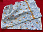  vintage Feed Sack  1930-50s Yellow Daisies On Small Blue Flowers 43 l X 37 w