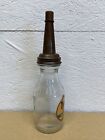 Tydol Flying A Motor Oil Bottle Spout Cap Glass Vintage Style Gas Station