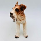 Vintage Japan Large Wire Fox Terrier Dog Figurine Ceramic Hand Painted 7  Long