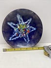 Vtg Enamel On Copper Decorative Trinket Bowl Artist Signed Blue Star Abstract
