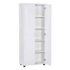White 71 25 In  H Office Cabinet With 2 Doors And Adjustable Shelving Storage