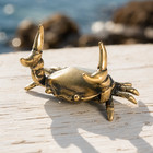 Solid Brass Crab Statue Mini Antique Animal Figurine Desk Pet Paperweight Gift