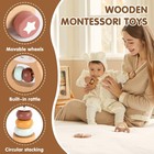 Freniland Wooden Montessori Toys  5-piece Wooden Baby Toys  Bear Baby Rattle    