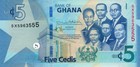 Ghana 5 Cedis  04 3 2019  - Big Six monuments p-46a  B156a Unc