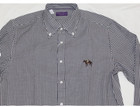 Ralph Lauren Purple Label Navy Cashmere Equestrian Standing Horse Sport Shirt