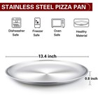 Teamfar Pizza Pan  13 4 Inch Stainless Steel Large Pan 13 5inch  Silver 