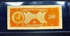 Venezuela Au unc Note 500 Bolivares March 1960 P-37c  canario  Prefix B Banknote