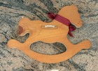 Vintage Wooden Rocking Horse Wall Hanging Plaque Country Folk Art Nursery Decor