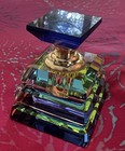 Antique Iridescent Glass Perfume Bottle With Screw On Top