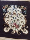 Vintage Finished Needlepoint Petit Point 20x18 5 Floral Tapestry  1
