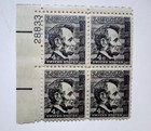 Vintage Abraham Lincoln 4 Cent United States Plate Block Of 4 Postage Stamps