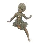 Antique Vintage Collectible Bronze Brass Girl Statue Figurine Part Of Decoration