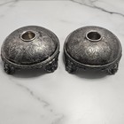 Vintage Wallace Silverplate Candlestick Holders Set Of Two Round Filigree 