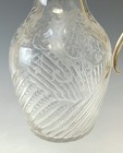 Antique German 800 Silver Mounted Etched And Swirl-cut Glass Claret Jug