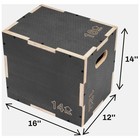 Signature Fitness 16  X 14  X 12  Wooden Plyo Box Non-slip Jump Platform  Gray