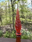 Mid Century Orange red Amberina Italian Diamond Point Genie Bottle