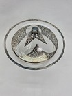 Vintage Sterling Silver Overlay Clear Glass Covered Candy Dish   Powder Jar     Uv