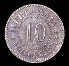 Scarce 1890 s Puerto Rico Manuel Cortado Ponce 10 Centavo Token Free Shipping