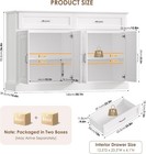 White Sideboard Buffet Cabinet With Storage  55 1  Kitchen Coffee Bar Unit