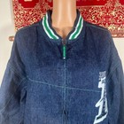 Rocawear Denim Varsity Bomber Jacket Blue Logo Hip Hop Y2k Streetwear Xxl
