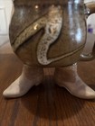 Vintage Five Bridges Western Ceramic Pottery Brown Coffee Mug Cowboy Boots 1980s