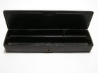 Antique Chinese Hand Painted Gold Wood Black Lacquer Calligraphy Pencil Box