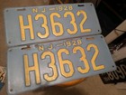 A  1928 New Jersey Nj Hudson County Pair License Plates