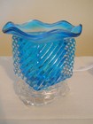 Blue Electric Glass Wax Melt Warmer Fragrance Burner Square W  Dimmer Switch