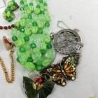 Mirrored Jewelry Box W Vintage Jewelry Necklaces Pins Earrings