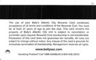Bally s Atlantic City  Nj Blank Slot Card