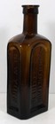 C1870 Amber Glass Antique Bottle - Mrs s a allen s  Worlds Hair Balsam  New York