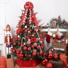 Red Christmas Tree Collars For Atificial Trees 24 Inch Sparkling Sequins Chri   