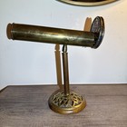 Vintage Post Modern Brass   Stained Glass Kaleidoscope W  Adjustable Wood Base