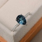 1 70 Ct Natural Topaz Diamond Engagement Ring 14k Real White Gold Size 8 5