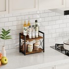 2 Tier Kitchen Spice Rack Organizer For Countertop  Wood Coffee Counter Shelf   
