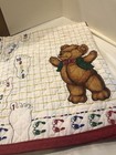 Baby Blanket Quilt Bear Numbers Letters Toddler 40x34    Reversible Crib Blanket