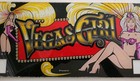 Vtg 1980s  Casino Slot Machine Glass Mirror Panel Vegas Girl   17 5    X 7 3 4   