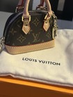 Louis Vuitton Monogram Micro Alma Mini Bag Key Chain Charm Brown W box