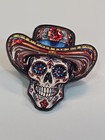 Sugar Skull In A Cowboy Hat Lapel Pin