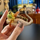 Vtg Emeraude De Coty Paris Vintage Pure Perfume Swan Holder Presentation   Box