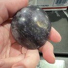 Purple Fluorite Polished Crystal Palm Stone Ball Uv Reactive 117g