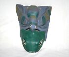 Vtg American Folk Art Mask Frog Bee Stylized Wood Carving  Original Paint Patina