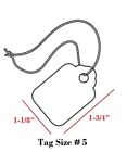 1000 Garage Sale Price Tags Size  5 White Merchandise Hang String Strung Garment