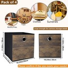4 Pack Durable Storage Cube Bins With Wood Grain Thickened Fabric Box Baskets