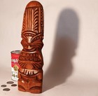 70s Big Island Vtg 10 5  Hawaiian Tiki Statue Koa Wood Carving Figurine Pacific