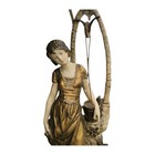 Antique Art Nouveau Jb Hirsch Figural Large Lady Statue Lamp 36  Bronze Gilded  